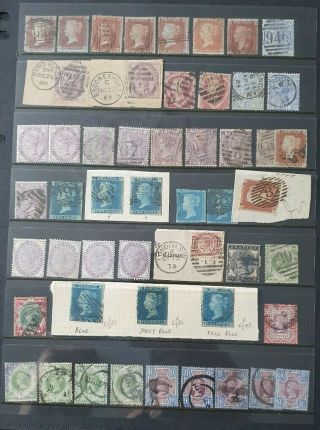 Gb Queen Victoria Line Engraved/surface Printed Stamps Page (17)