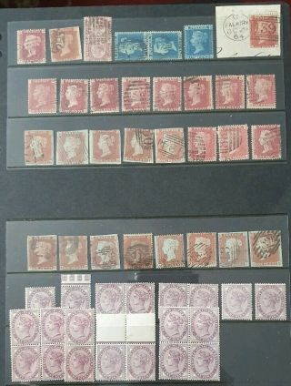 Gb Queen Victoria Line Engraved/surface Printed Stamps Page,  (16)