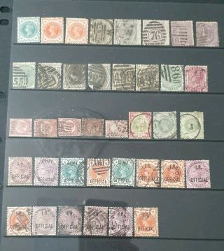 Gb Queen Victoria Line Engraved/surface Printed Stamps Page (15)