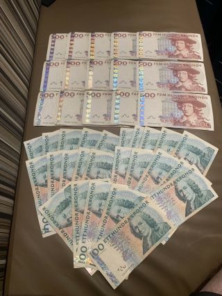 10000 Swedish Kroner In Outmoded Notes