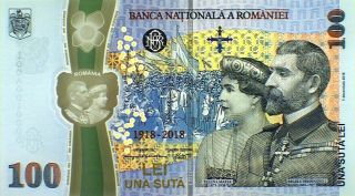 Romania - 100 Lei 2018 Polymer Banknote - The Great Union