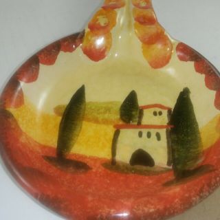 Italica Ars Tuscan Italian Pottery Spoon Rest Hand Painted Made In Italy