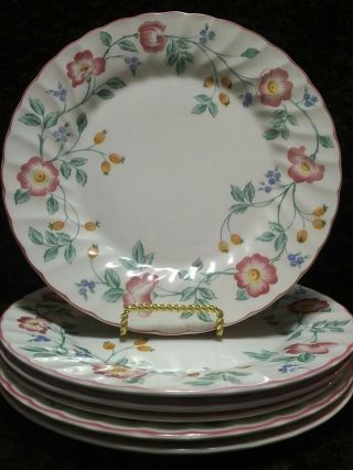 Churchill Briar Rose Dinner Plates Set Of 6 Pink Floral England 10 "