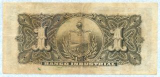 BOLIVIA Banco Industrial 1 Boliviano 1906 S161a F/VF RARE 2