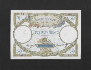 Au / Unc 2 Pinholes 50 Francs 1934 France