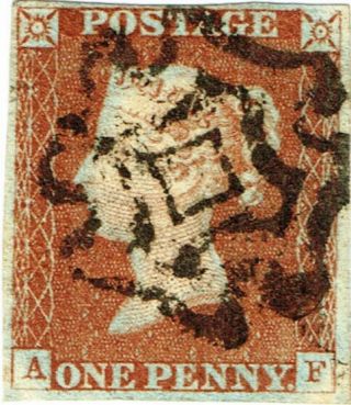 Gb Sg8 One Penny (1d) Red - Brown Qv 1842 (af) Plate 27,  Norwich X,  Cat £550