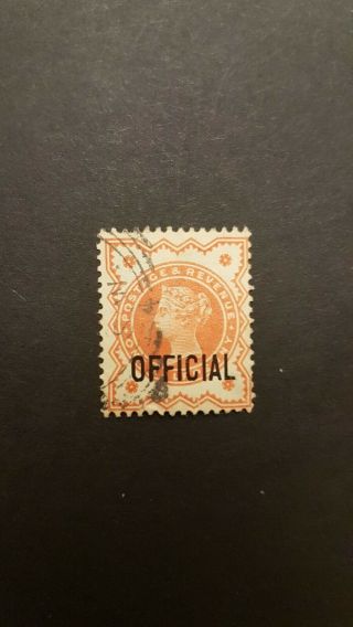 Sgo13 Gb Qv Queen Victoria Error Stamp Vermilion I.  R.  Official Missing I.  R.
