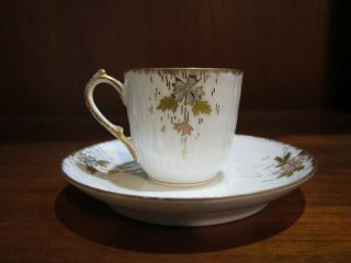 Demitasse Cup & Saucer White Gold Marked Ls & S Lewis Straus & Sons Limoges