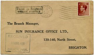 Gb Found In Brighton Without Contents Boxed 1936 King Edward 8th Franking