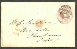 1d Pink Envelope Cancelled By A Dublin Distinctive Maltese Cross 1843 Ireland