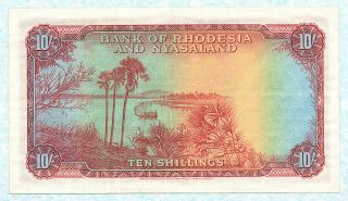 RHODESIA & NYASALAND 10 Shillings 1961 P20b VF, 2