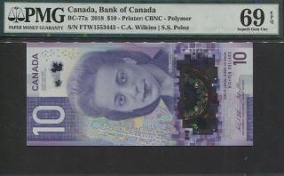 Tt Pk Bc - 77a 2018 Canada Bank Of Canada $10 " V.  Desmond " Pmg 69 Epq Gem