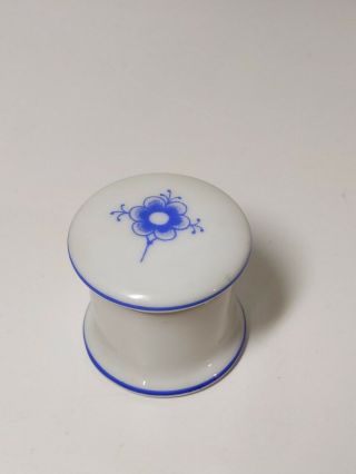 B&g Bing & Grondahl Blue And White Flower Trinket/ring Box 499 3699 Denmark