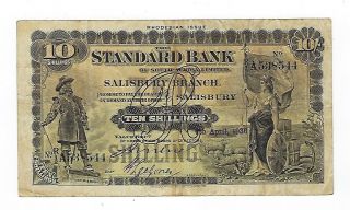 Standard Bank Of South Africa Salisbury Branch 1936.  Rhodesia Issue.  Md - 8673