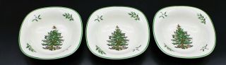 3 Spode Christmas Tree 5 " Square Dip Serving Dishes S3324 - A17