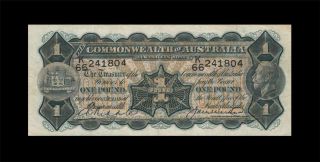 1927 Australia Kgv 1 Pound Riddle & Heathershaw ( (ef))