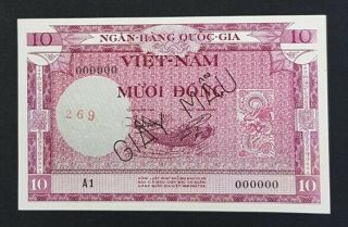 South Veitnam 10 Dong Specimen Banknote,  Unc/ Rare.