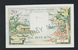 South Veitnam 20 Dong Specimen Banknote,  Unc/ Rare.