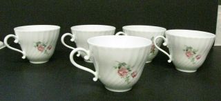 Kaiser W.  Germany Set Of 5 - Tea Cups With Pink Roses
