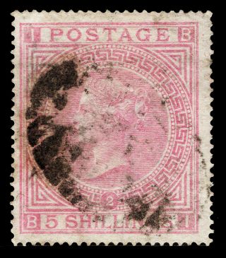 Gb Qv.  1867 Sg 126,  5/ - Rose.  Plate 2 Fu