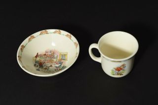 Vintage Royal Doulton Bunnykins Mismatch Mug and Bowl Set - English Bone China 2