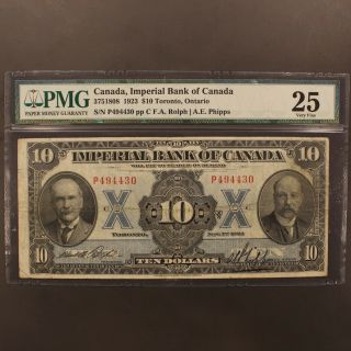 Canada - Imperial Bank Of Canada 10 Dollars 1923 Ch 375 - 18 - 08 - P S1143a Pmg 25