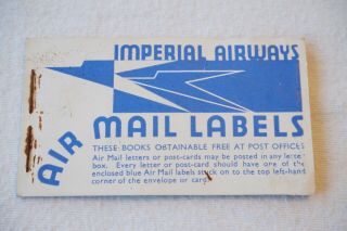 C1930s Imperial Airways Airmail Labels Booklet