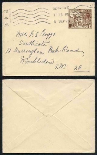 Ep67 Kgv 1 1/2d 1925 Wembley Post Office Envelope