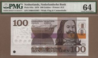 Netherlands: 100 Gulden Banknote,  (unc Pmg64),  P - 93a,  14.  05.  1970,