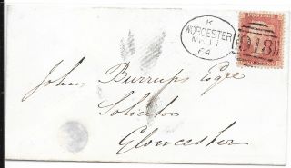 Gb Qv 1d Red 1964 Worcester (k) Spoon Postmark Chester Station On Reverse