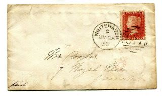Gb 1858 1d.  Red “star” On Cover Whitehaven “877” Duplex To Greenwich