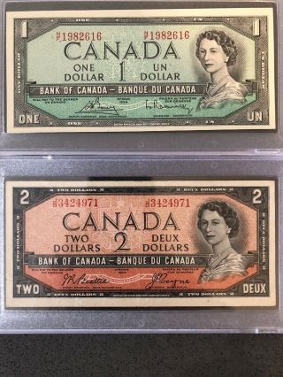 1954 Canada Banknote Set $1,  $2,  $5,  $10,  $20,  $50,  $100 Set