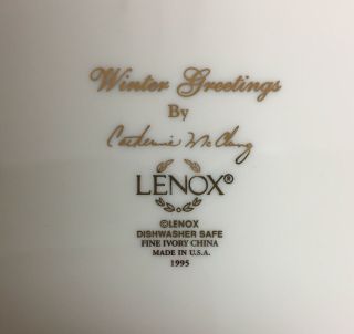 2 Lenox WINTER GREETINGS 8 1/8 