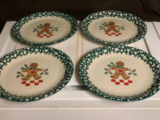 Set Of 4 Folkcraft Tienshan Gingerbread 10 - 1/2 Inch Dinner Plates