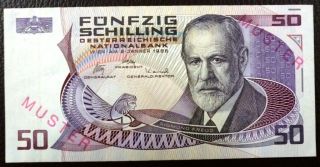 Austria Banknote 50 Schilling,  P.  149 Unc/au 1986 (specimen)