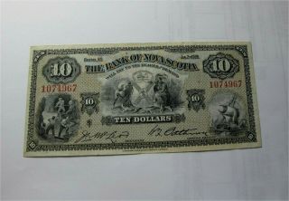 1935 Bank Of Nova Scotia $10 Dollars Chartered Banknote Vf