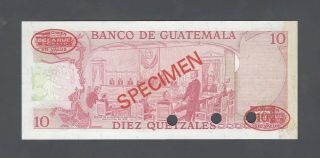 Guatemala 10 Quetzales ND (1971 - 83) P61s Prefix B Specimen TLDR N1 AUNC - UNC 2