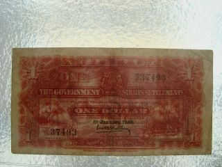 Straits Settlements 1930 one Dollar VF 3