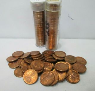 3 Rolls Of Unc 1955 Lincoln Wheat Pennies