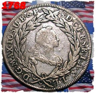 Hessian Soldier 1768 Austrian 10 Kreuzer Colonial Revolutionary War Era Coin Vf