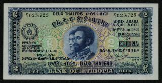 Ethiopia (p06) 2 Thalers 1933 Aunc,
