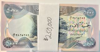 250,  000 Iraqi Dinars Uncirculated 1/4 Million (50 X 5,  000)