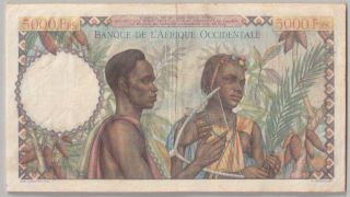 551 - 0071 FRENCH WEST AFRICA | AFRIQUE OCCIDENTALE,  5000 FRANCS,  1950,  PICK 43,  VF 2