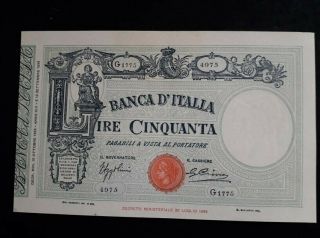 Italy 50 Lire 1935 Xf,  /aunc