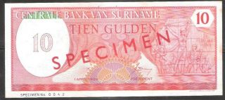 Suriname 1982 10 Gulden Banknote Specimen Pick 126 @@ Rare @@