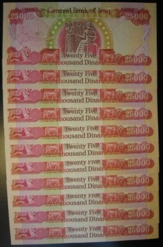 11 X 25,  000 Uncirculated Iraqi Dinar Notes (275,  000 Iqd)