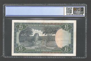 1966 RHODESIA £5 FIVE POUNDS J4 225040 PCGS graded 40 EF - p29a LOVELY NOTE 2
