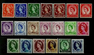 1955/8 Set Of 20 Edward Watermark Issues,  Sg 540 - 556,  Mm With Gum.  {tt1449 - 276}