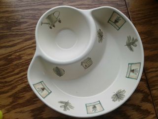 Pfaltzgraff Naturewood Pattern Chip And Dip Bowl Made In Usa
