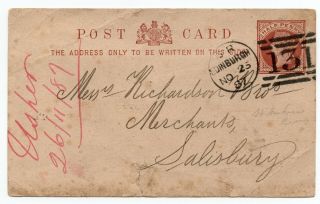 1/2d Post Card To Salisbury With Fine Strike Of The Edinburgh St Andrews Cross